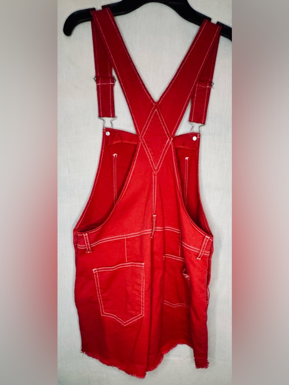 Women’s Overall Shorts with Fringe Detail - Picture 5 of 5